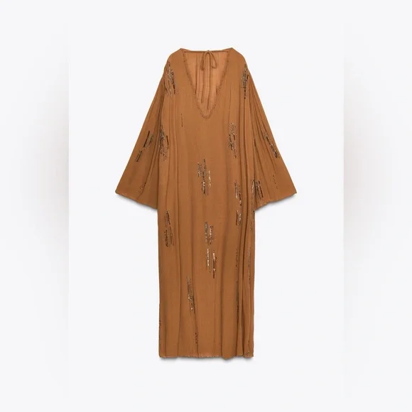 ZARA ZW COLLECTION BEADED DRESS - Picture 14 of 16